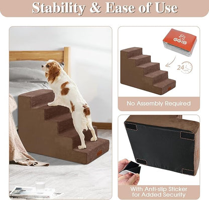 Dog Steps for High Bed 5-Steps Pet 23" H