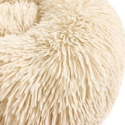 otoez Round Donut Dog Bed for Medium Dogs (31.5", Taupe)