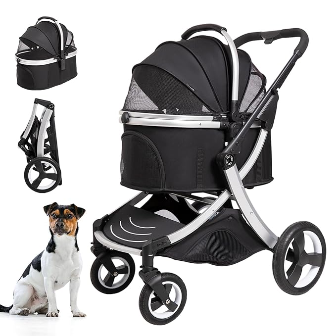 Pet Stroller for middle dogs zipperless with cat