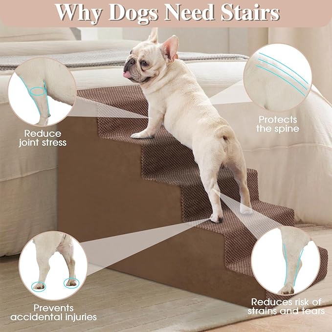 Dog Steps for High Bed 5-Steps Pet 23" H