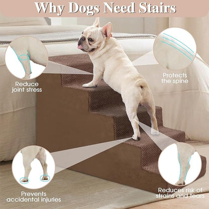 Dog Steps for High Bed 5-Steps Pet 23" H