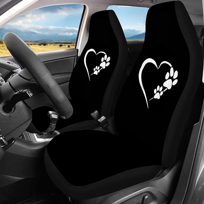 4 Pcs Dog Paw Heart Car Seat Cover