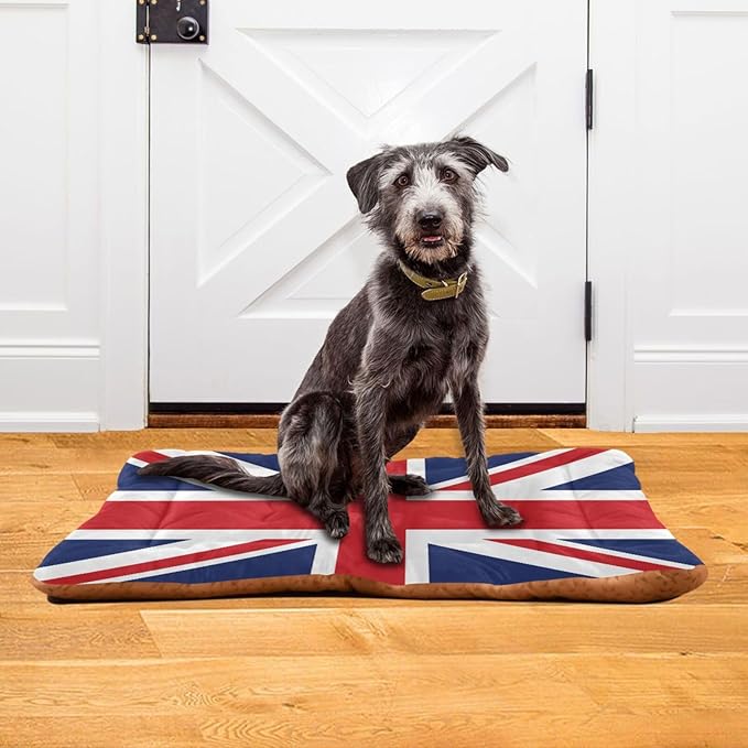 British Flag Pet Bed Pad Soft Dog Bed Mat with Anti-Slip Bottom