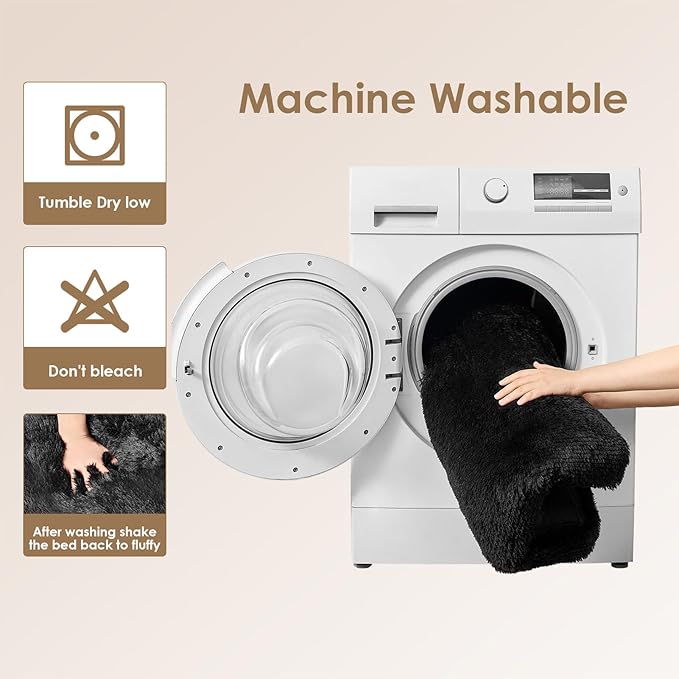 EHEYCIGA Fluffy Dog Crate Bed for Medium Dogs