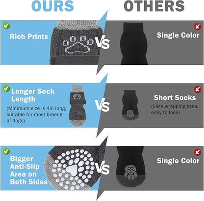 SCENEREAL Dog Socks to Prevent Licking Paws for Hardwood Floors Anti Slip