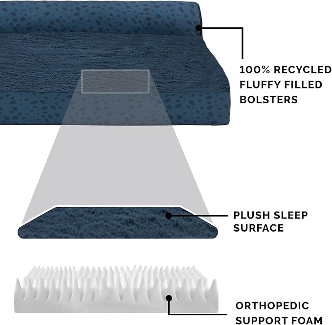 Furhaven Orthopedic Dog Bed for Medium/Small Dogs w/ Removable Bolsters & Washable Cover 35 lbs