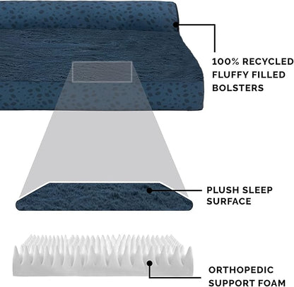 Furhaven Orthopedic Dog Bed for Medium/Small Dogs w/ Removable Bolsters & Washable Cover 35 lbs