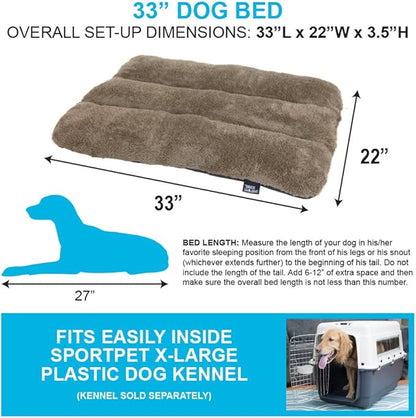 SportPet Designs Waterproof Pet Bed with Non Skid Bottom Fits Plastic Dog Kennel 33 inch (CM-0353-CS01), Light