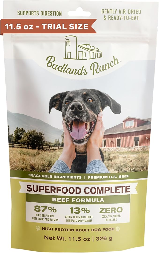 by Katherine Heigl- Superfood Complete, Air-Dried Adult Dog Food - High Protein, Zero Fillers, Superfood Nutrition (11.5 oz., Premium Beef)