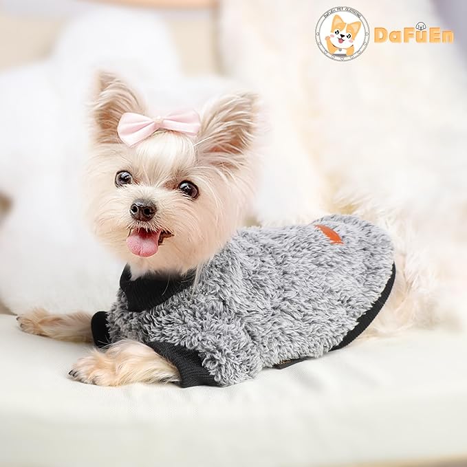 Dog Sweaters for Small Dogs Girl Boy Winter Puppy Sweater Clothes Fleece Warm Pet Outfit for Chihuahua Yorkie Teacup Cute Plain Cold Weather Dog Coat Cat Apparel Clothing (X-Small
