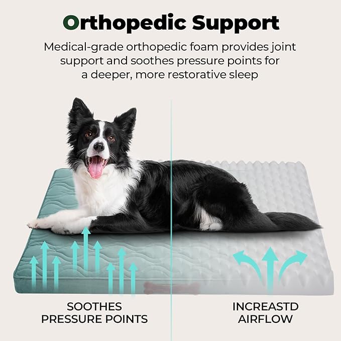 BALANCE Dog Crate Bed，Water-Resistant Orthopedic Dog Beds with Nonskid Bottom