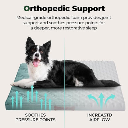 BALANCE Dog Crate Bed，Water-Resistant Orthopedic Dog Beds with Nonskid Bottom
