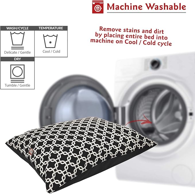 Majestic Pet Rectangle Medium Dog Bed Washable – Non Slip Comfy Pet Bed – Dog Crate Bed Super Value Pillow Dog Bed – Dog Kennel Bed for Sleeping 35 x 28 Inch