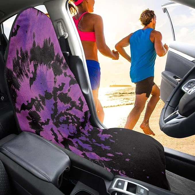 Yewattles Purple Halloween Tie Dye Waterproof Car Interior