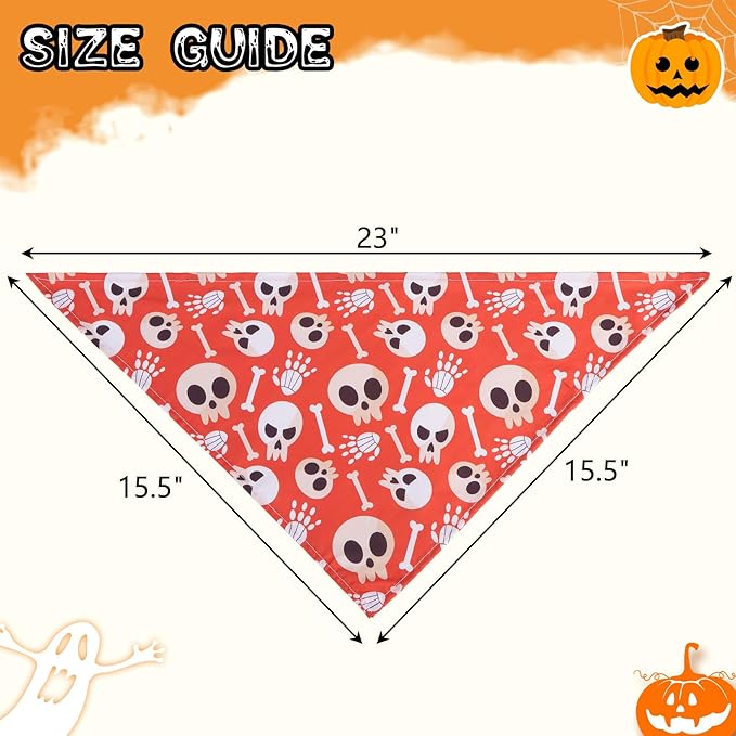 SCENEREAL Halloween Dog Bandana 4 Pack