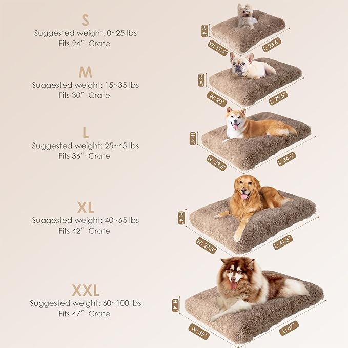 EHEYCIGA Fluffy Dog Crate Pad