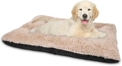JOEJOY Dog Bed Crate Pad Anxiety，23" x 18", Beige