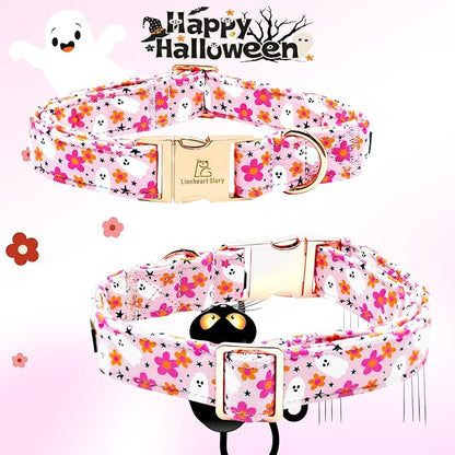 Lionheart glory Halloween Dog Collars, Bowtie Dog Collar Heavy Duty Adjustable Fall Holiday Dog Collar for Large Collar Dog Bow Female or Male Dog Collar Pet Collar Gift