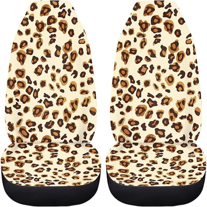 UNICEU Car Seat Cover Leopard Print Soft Universal 2pc Front