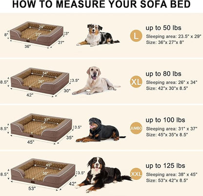 Memory Foam XXL Dog Bed with Bolsters