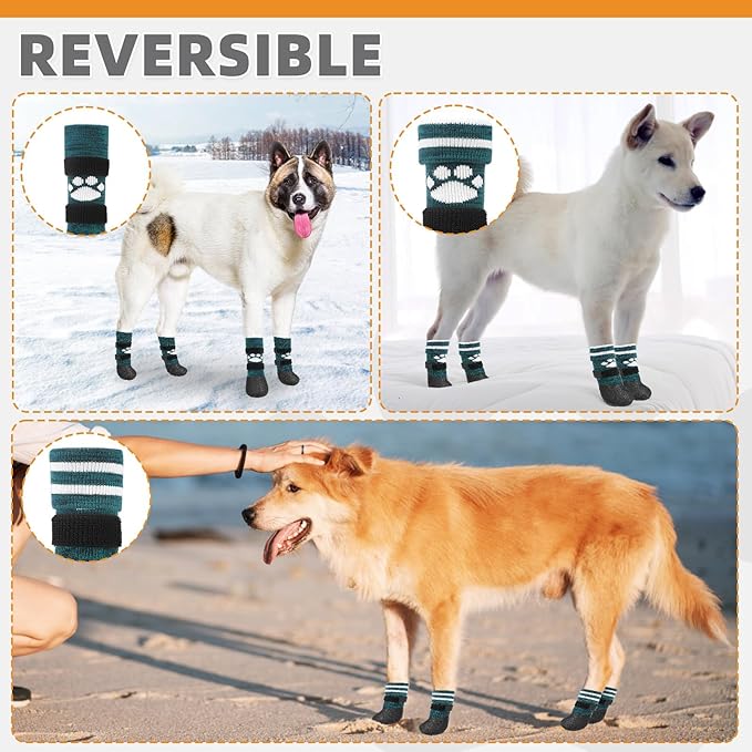 KOOLTAIL Anti Slip Dog Socks to Prevent Licking Paws for Hot/Clod Pavement