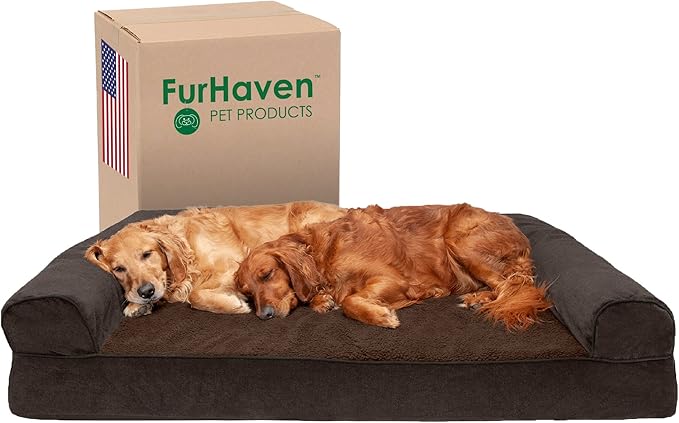 Furhaven Orthopedic Dog Bed for Large Dogs w/ Removable Bolsters & Washable Cover 125 lbs