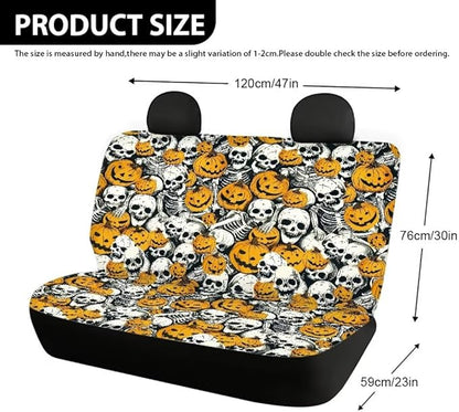 Skull Pumpkin Seat Covers for Car Back Seat