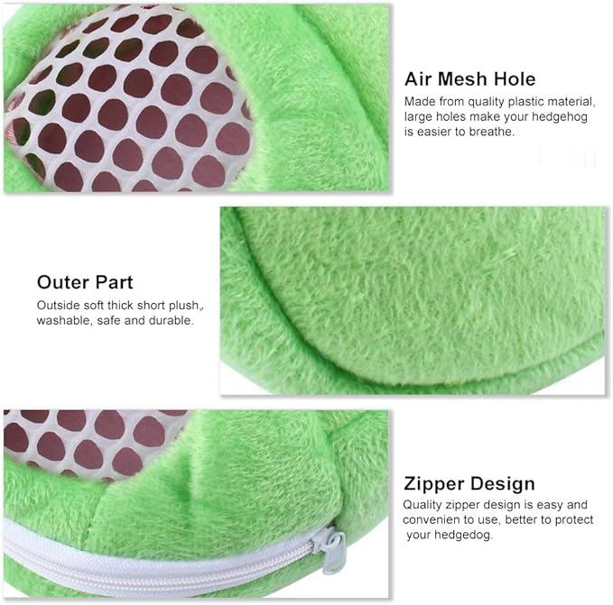 1 PCS Portable White Mesh African Hedgehog Hamster Breathable Pet Dog Carrier Bags Handbags Puppy Cat Travel Backpack (S, White Mesh - Green)