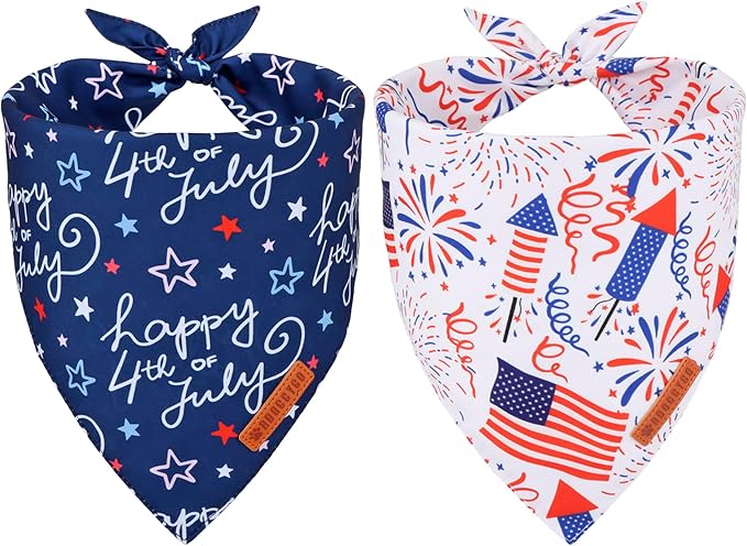 ADOGGYGO American Flag Dog Bandana 4th of 4th of 4th of