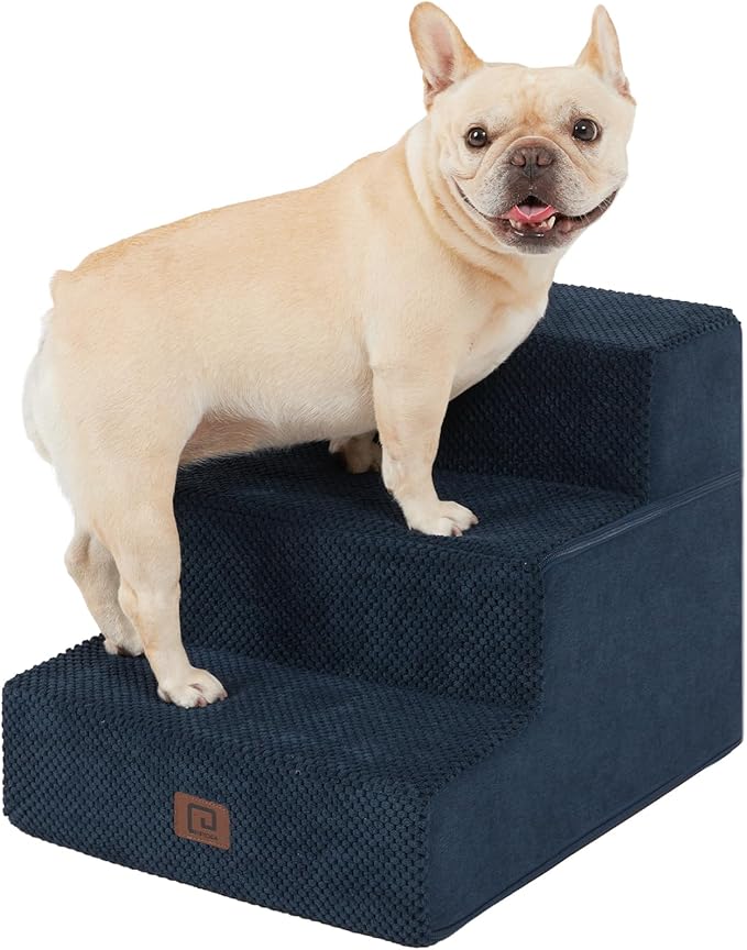 EHEYCIGA Dog Stairs for Small Dogs 13.5" H 3-Step Dog