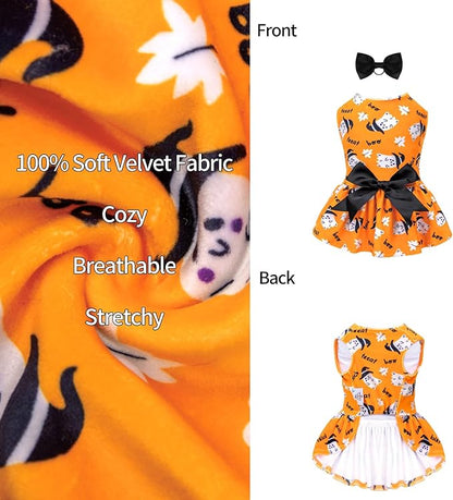 CuteBone Dog Dresses Velvet Holiday Small Dogs Clothes CVA28M