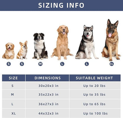 DaysU XLarge Dog Bed 100 Ibs, 44x32x3in