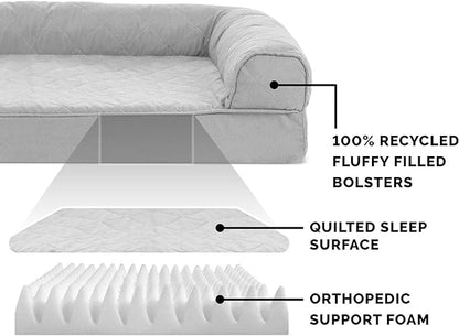 Furhaven Orthopedic Dog Bed for Large/Medium Dogs w/ Removable Bolsters & Washable Cover 55 lbs