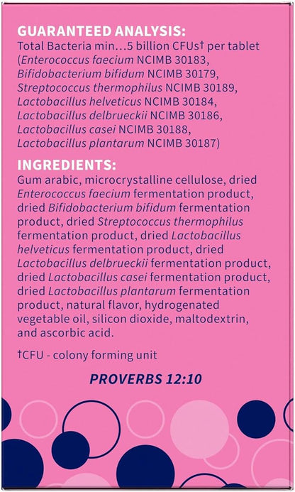 Nutramax Laboratories Proviable Digestive Health Supplement Multi-Strain Probiotics and Prebiotics for Dogs, With 7-Strains of Bacteria, 60 Chewable Tablets