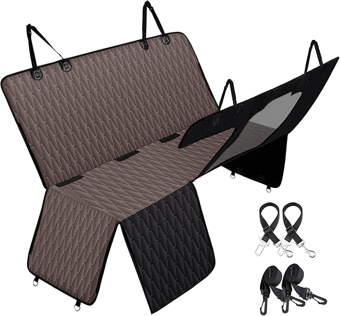 Upgrade Dog Car Seat Cover for Back Seat 5-in-1 Waterproof 600D Scratchproof 55"x64"