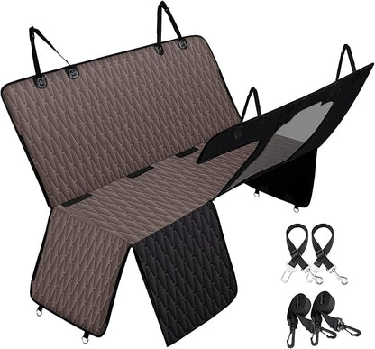 Upgrade Dog Car Seat Cover for Back Seat 5-in-1 Waterproof 600D Scratchproof 55"x64"