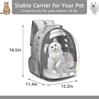 Henkelion Bubble Carrying Bag for Small Medium dogs Cats, Space Capsule Pet Hiking backpack, Airline Approved Travel carrier - Grey