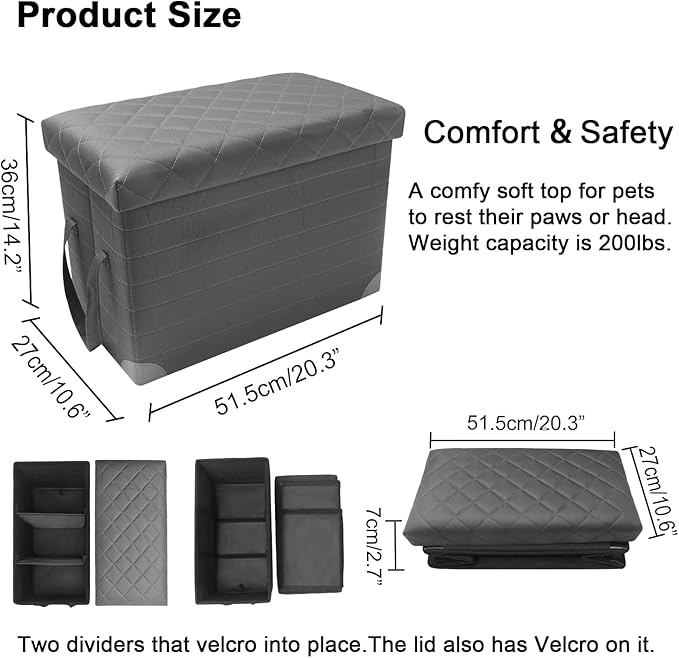 LIONROGE Car Back Seat Extender for Large Dogs up to 200lbs