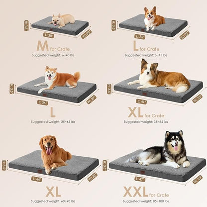 EHEYCIGA Orthopedic Medium Dog Beds for Small Dogs with Removable Washable Cover for Crate 30x20