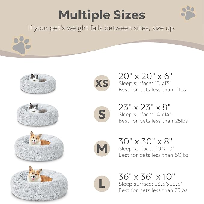 Calming Donut Dog Beds for Small Dogs and Cat 23")