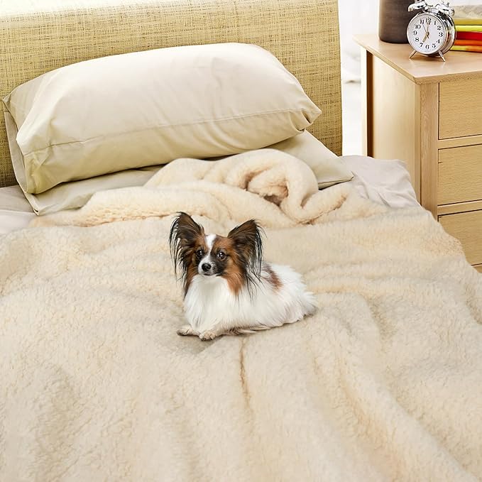 furrybaby Dog Blanket Soft Dog Blankets for Large Dogs Puppy Essentials Washable Sherpa Fleece Cat Blanket 40x47 Inches for Bed Furniture Couch Sofa (Large