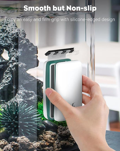 Pawfly Strong Magnetic Fish Tank Cleaner Aquarium Magnetic Glass Cleaner Brush with 2 Detachable Scrapers 1/4-1/2 Inch