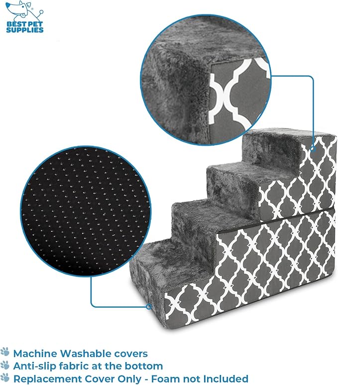 Best Pet Supplies Portable Foldable Foam Pet Stairs/Steps for Couch 4-Step (H: 22")