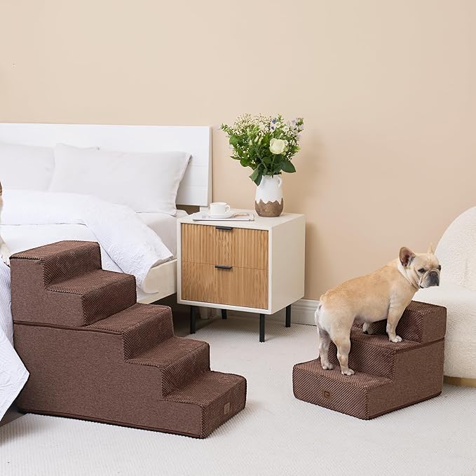 EHEYCIGA Dog Stairs for Small Dogs 13.5" H 3-Step Dog