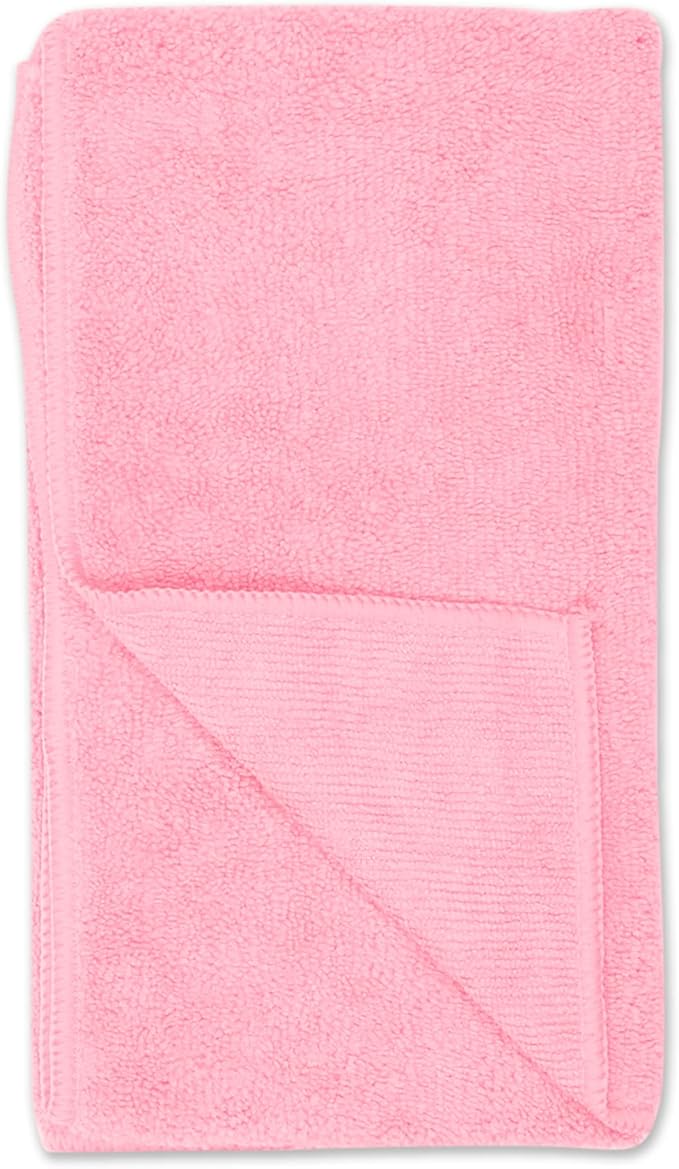 Bone Dry Pet Grooming Towel Collection Embroidered Absorbent Microfiber Drying Set 15x30, Pink, 3 Count