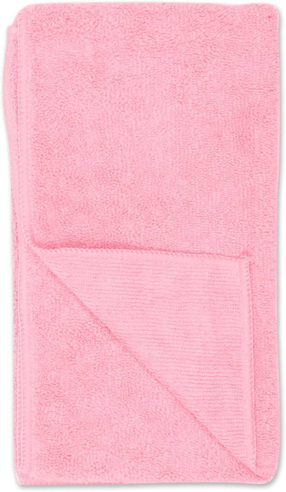 Bone Dry Pet Grooming Towel Collection Embroidered Absorbent Microfiber Drying Set 15x30, Pink, 3 Count