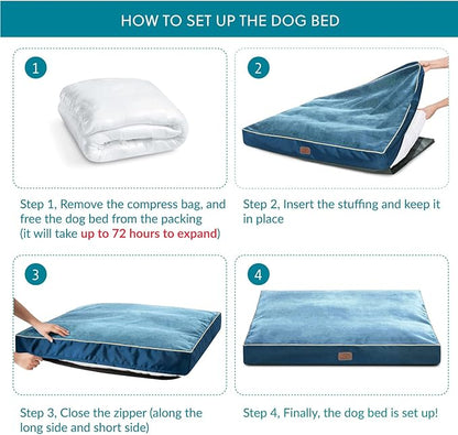 Bedsure Waterproof Dog Beds for Extra Large Dogs 4 inch 100lbs XL