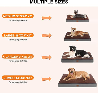Bedfolks 3" Thick Orthopedic Dog Bed for Medium Dogs