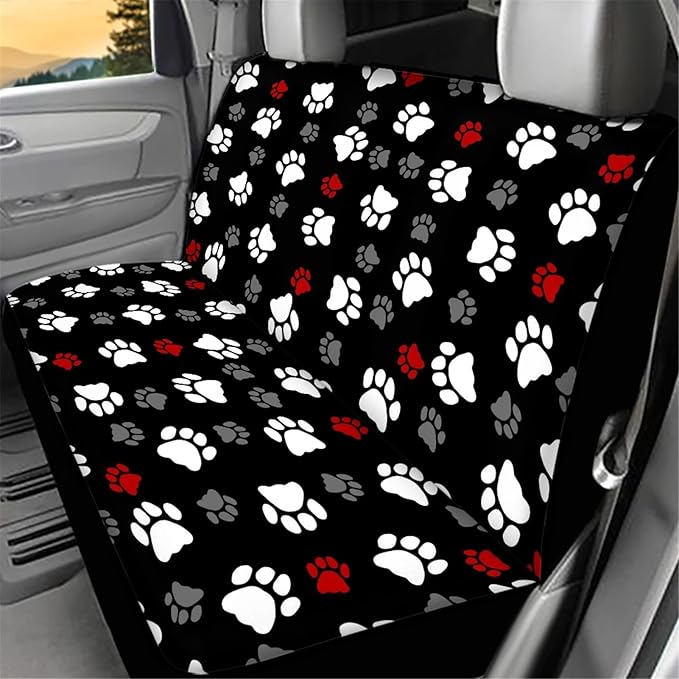 CLOHOMIN Paw Print Car Seat Covers for Rear