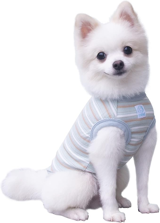 Striped Teacup Pet Dog T-Shirts 100% Cotton